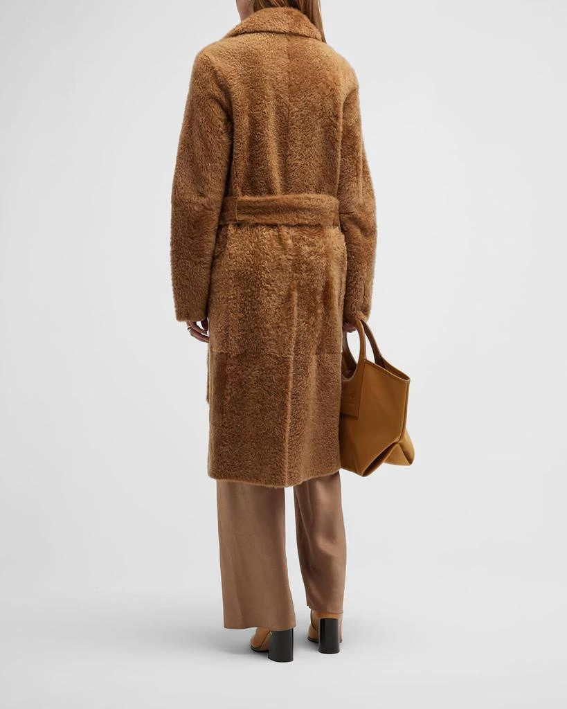 商品Vince|Long Belted Shearling Coat,价格¥38677,第4张图片详细描述