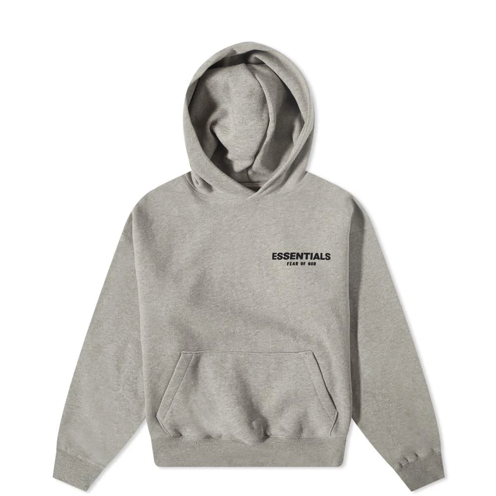 商品Essentials|FEAR OF GOD ESSENTIALS Kids Logo Popover Hoody - Dark Oatmeal,价格¥511,第1张图片