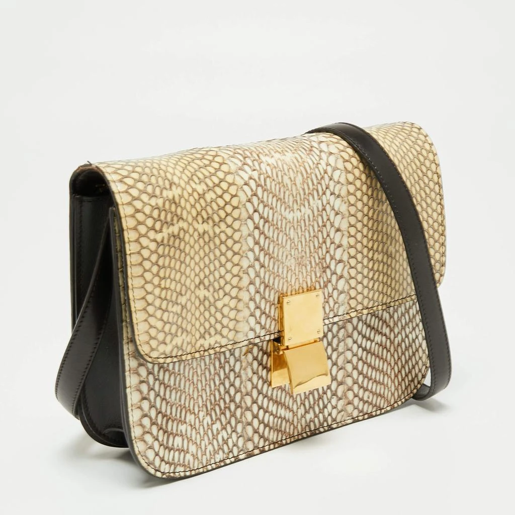 商品[二手商品] Celine|Celine Beige/Cream Watersnake Medium Classic Box Shoulder Bag,价格¥11417,第3张图片详细描述