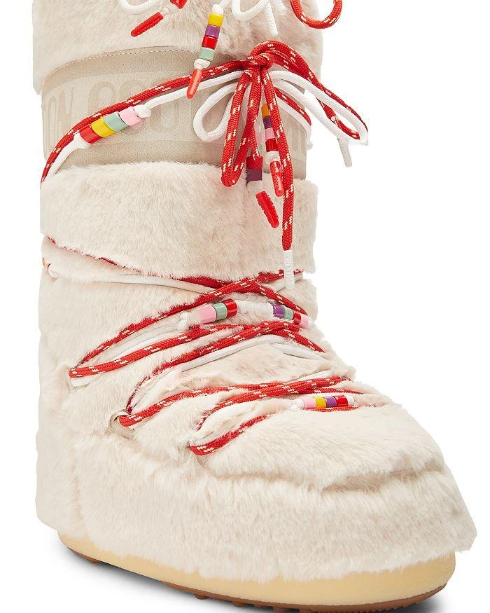 商品Moon Boot|Women's Icon Quilted Faux Fur Bead Trim Boots,价格¥3324,第4张图片详细描述