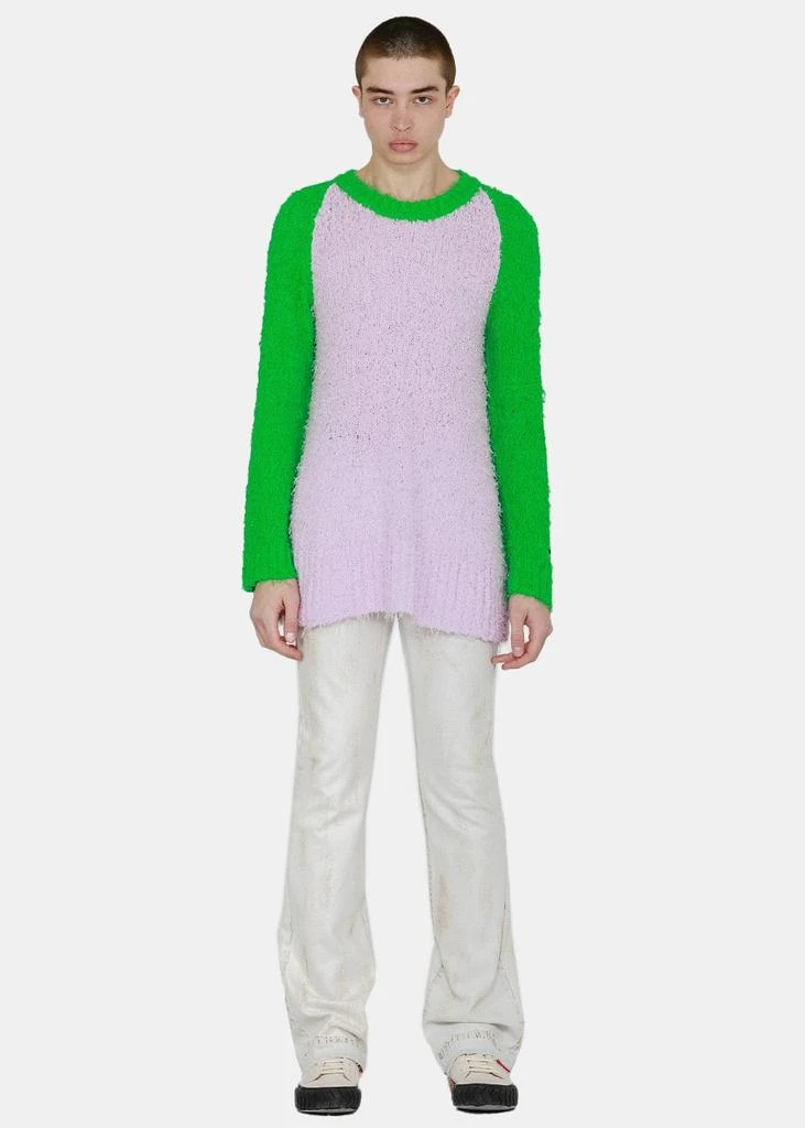 商品We11done|We11done Green & Pink Fluffy Knit Top,价格¥1527,第1张图片