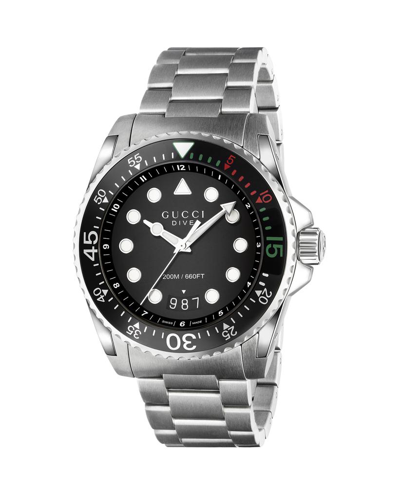 45mm Gucci Dive Stainless Steel Bracelet Watch商品第1张图片规格展示