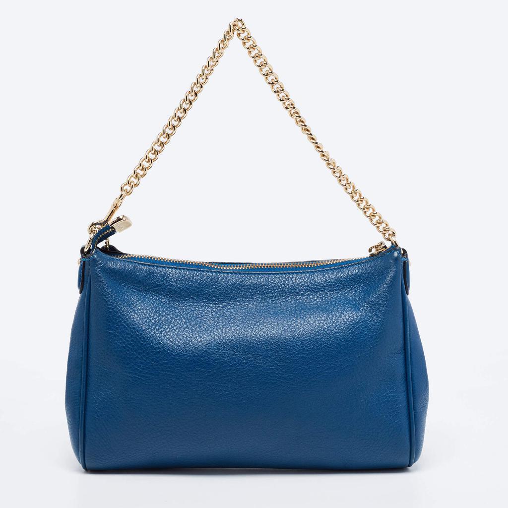 商品[二手商品] Coach|Coach Blue Leather Top Zip Chain Shoulder Bag,价格¥1557,第6张图片详细描述