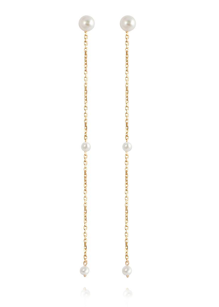 商品APPLES & FIGS|Twin pearl fountain 24k vermeil earrings,价格¥1426,第1张图片