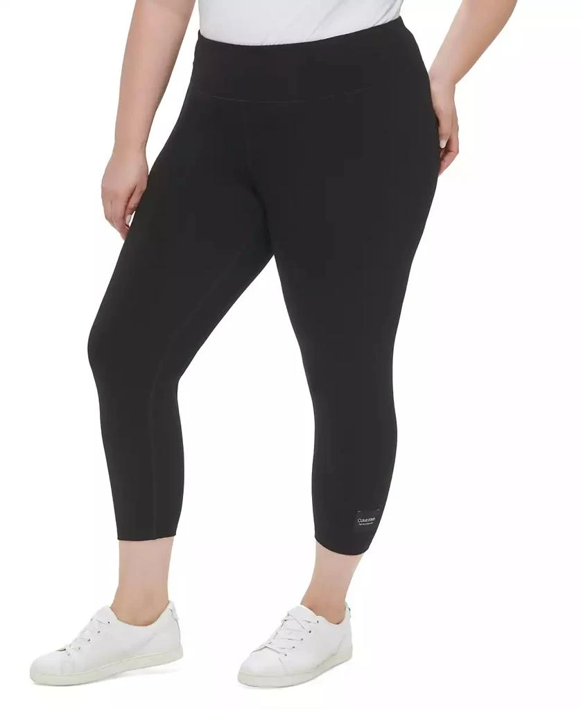 商品Calvin Klein|Plus Size Pull-On High Rise Logo Leggings,价格¥167,第3张图片详细描述