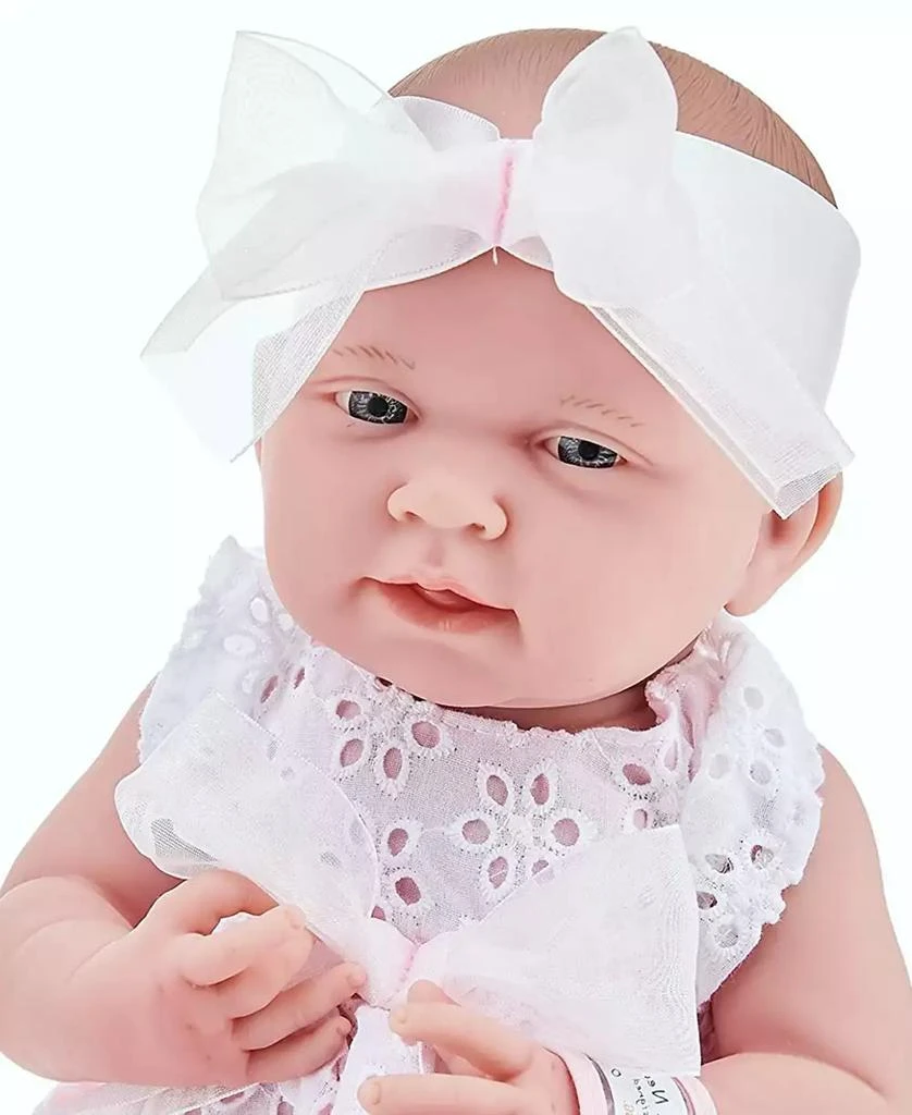 商品JC TOYS|La Newborn 15" Real Girl Baby Doll White Eyelet Dress,价格¥463,第4张图片详细描述