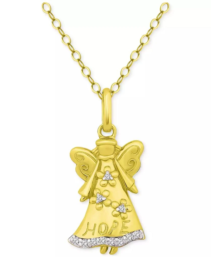 商品Giani Bernini|Cubic Zirconia Hope Angel Pendant Necklace in 18k Gold-Plated Sterling Silver, 16" + 2" extender, Created for Macy's,价格¥188,第3张图片详细描述