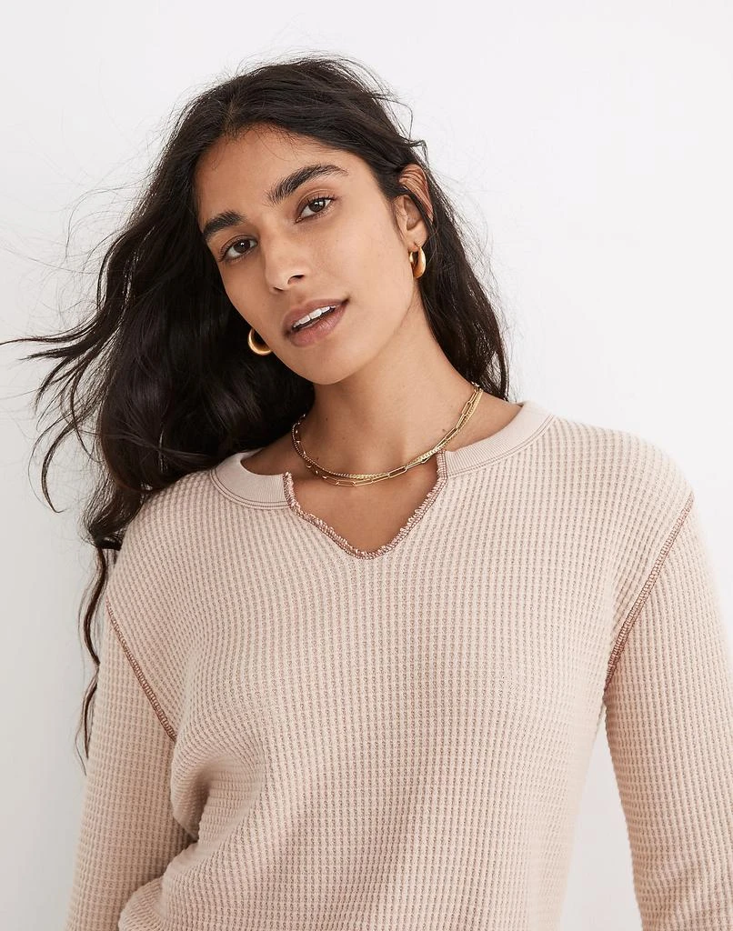 商品Madewell|Waffle Split-Neck Crop Tee,价格¥236,第4张图片详细描述