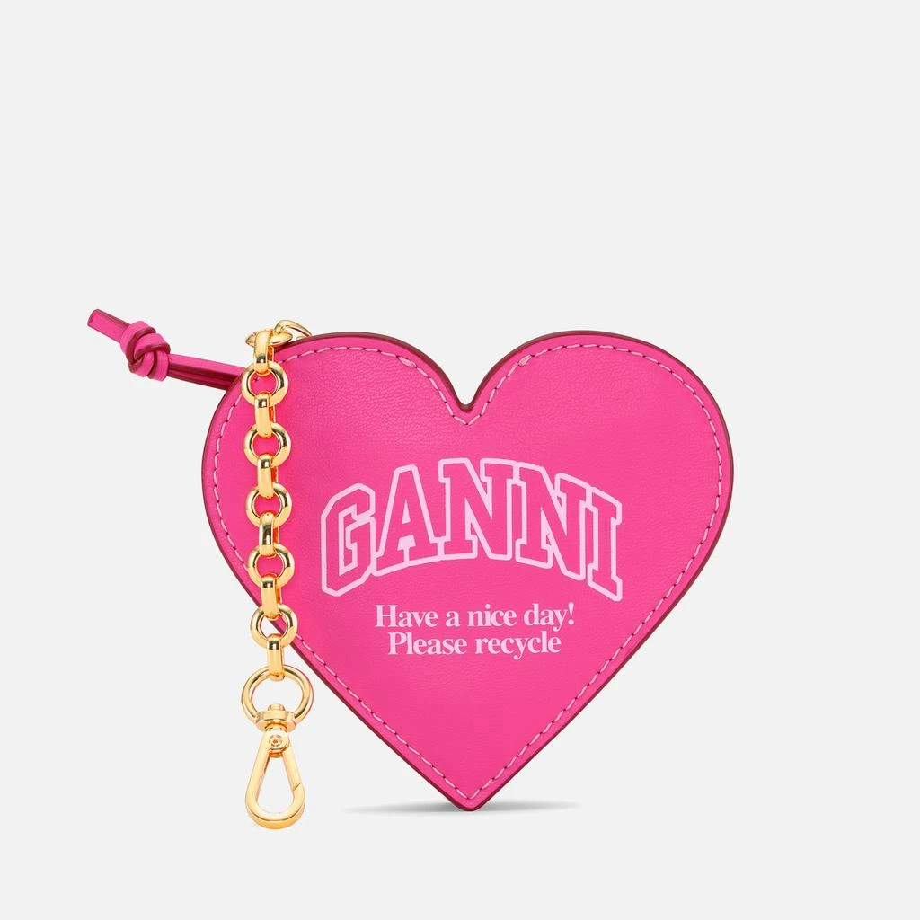 商品Ganni|Ganni Funny Heart Leather Coin Purse,价格¥442,第1张图片