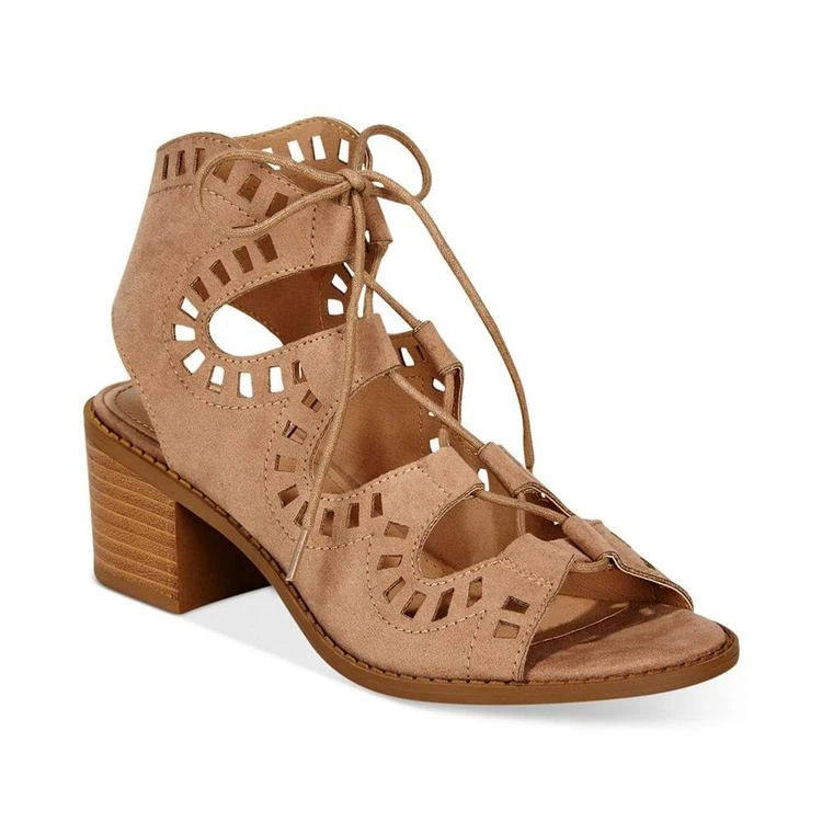 商品Esprit|Lotus Block-Heel Lace-Up Sandals,价格¥150,第2张图片详细描述