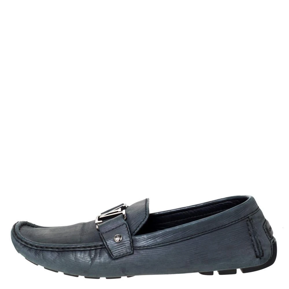 商品[二手商品] Louis Vuitton|Louis Vuitton Grey Nubuck Leather Monte Carlo Slip On Loafers Size 43,价格¥2242,第2张图片详细描述