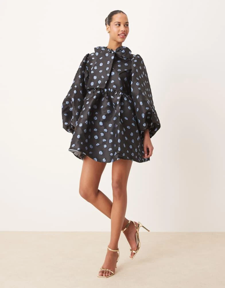Sister Jane]Tamara bow-embellished twill mini dress 价格¥509