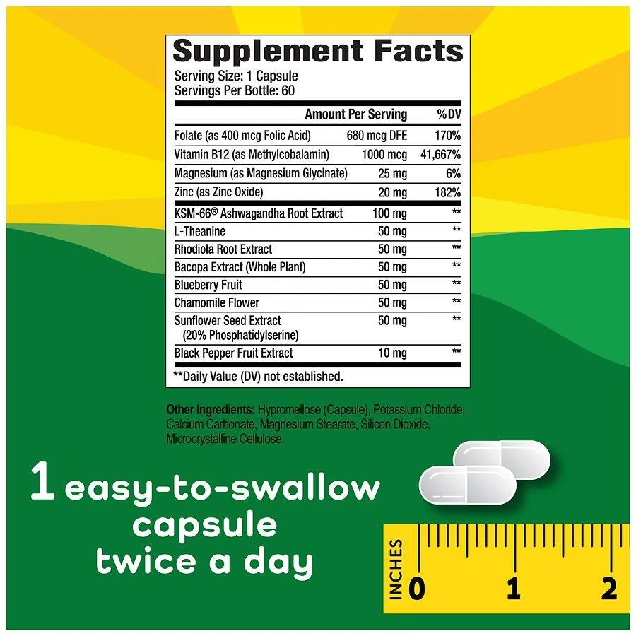 商品Calmable|Stress Relief for Seniors - with Melatonin, Ashwaganda, L-Theanine - Capsules,价格¥147,第3张图片详细描述