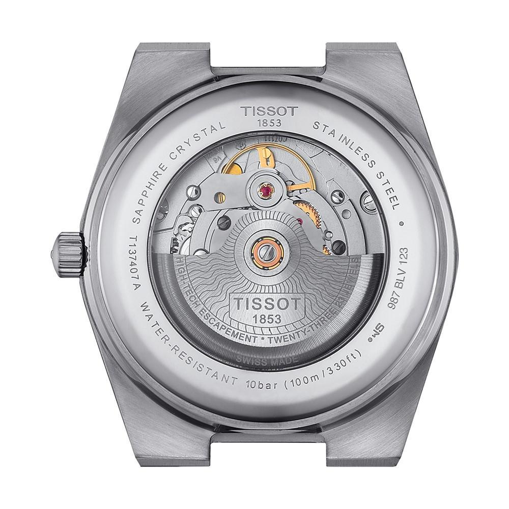 商品Tissot|Men's Swiss Automatic PRX Powermatic 80 Blue Leather Strap Watch 40mm,价格¥4533,第5张图片详细描述
