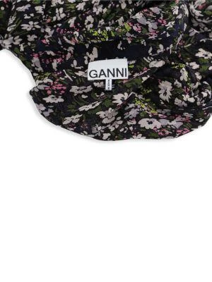 商品[二手商品] Ganni|Ganni Floral Print Blouse In Black Viscose,价格¥643,第2张图片详细描述