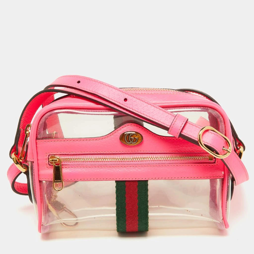 商品[二手商品] Gucci|Gucci Neon Pink Leather and PVC Mini Ophidia Crossbody Bag,价格¥5174,第1张图片