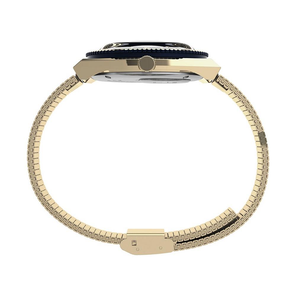 Men's Q Diver Inspired Gold-Tone Stainless Steel Bracelet Watch 38mm商品第5张图片规格展示