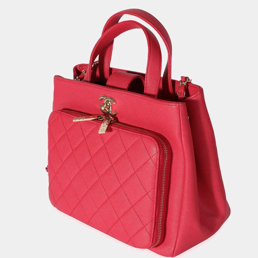 商品[二手商品] Chanel|Chanel Red Caviar Quilted Leather Small Business Affinity Shopping Bag,价格¥31902,第4张图片详细描述