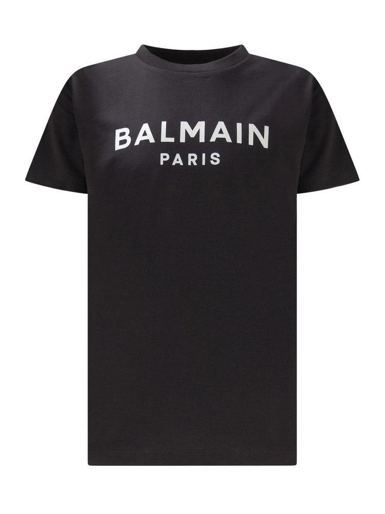 商品Balmain|Balmain Kids Logo Printed Crewneck T-Shirt,价格¥489,第1张图片