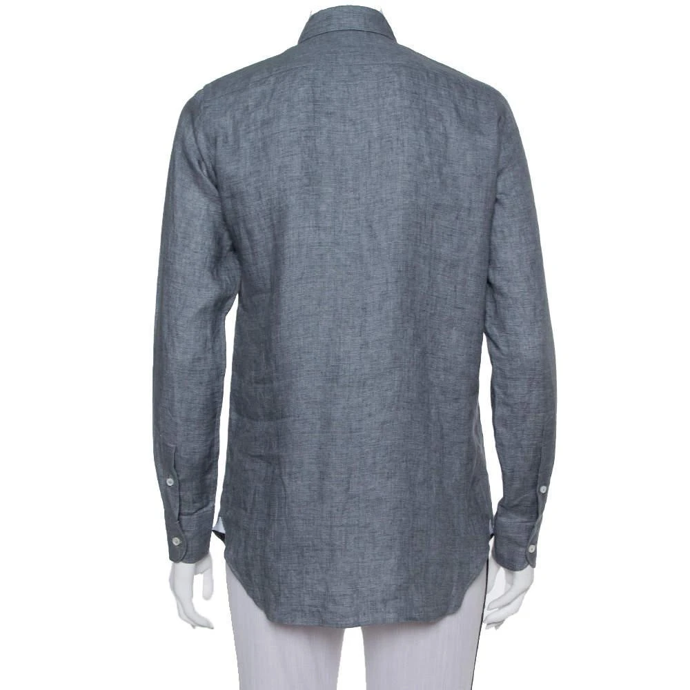 商品[二手商品] Loro Piana|Loro Piana Grey Linen Button Front Shirt S,价格¥1633,第3张图片详细描述