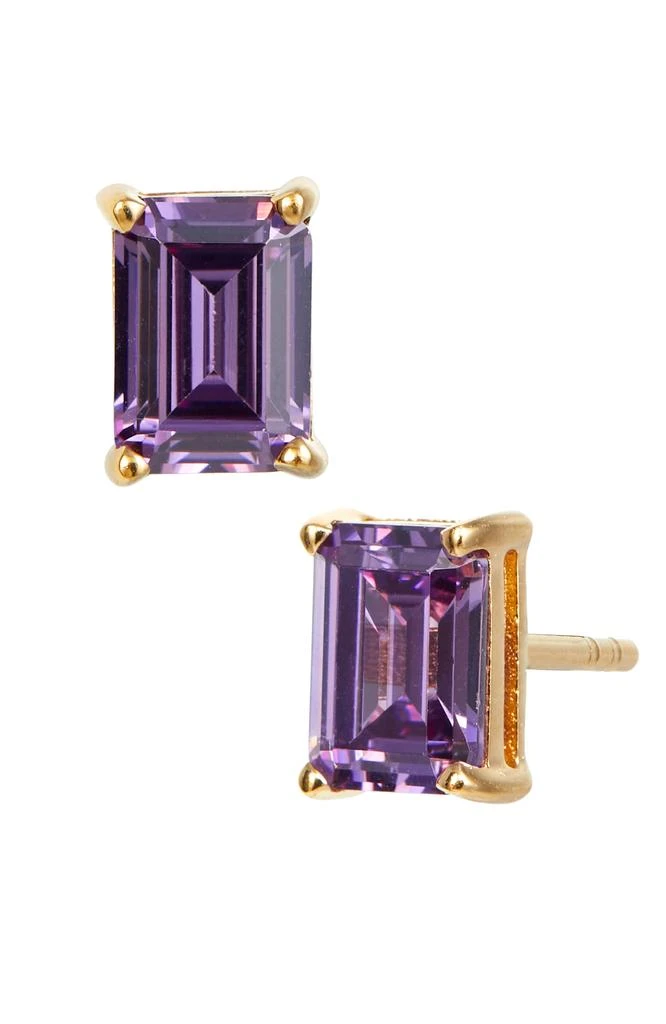 商品Savvy Cie Jewels|VERMEIL DECEMBER BLUE TOPAZ EMERALD CUT CZ BIRTHSTONE STUD IN BOX,价格¥205,第5张图片详细描述