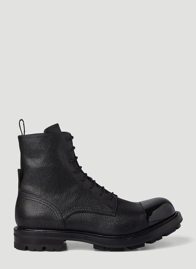 商品Alexander McQueen|Worker Lace-Up Boots in Black,价格¥5038,第1张图片