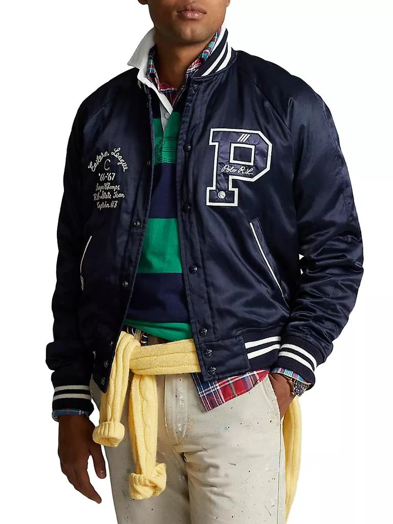 商品Ralph Lauren|Patchwork Cotton-Blend Bomber Jacket,价格¥5141,第3张图片详细描述