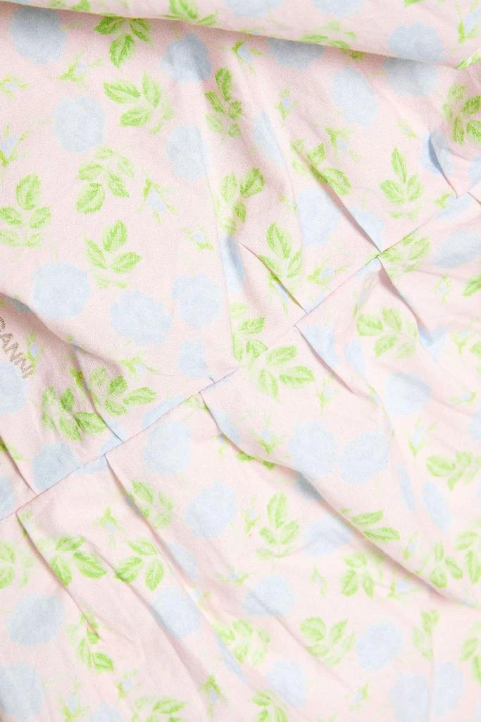 商品Ganni|Pleated crinkled cotton-poplin midi dress,价格¥612,第4张图片详细描述
