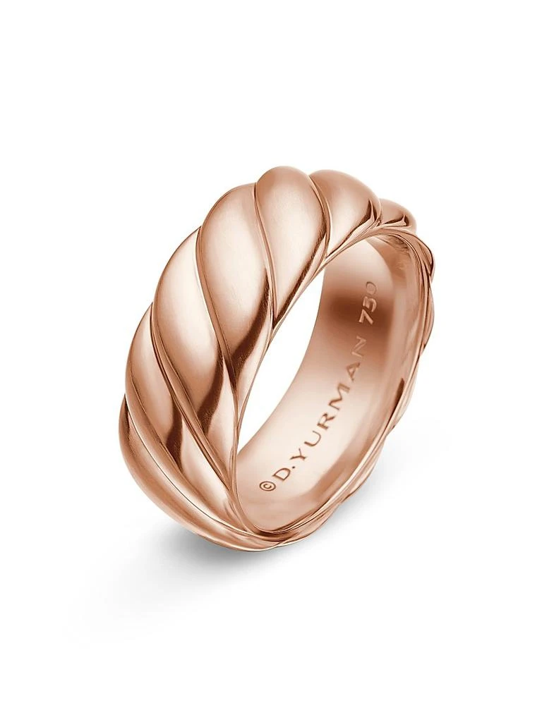 商品David Yurman|Sculpted Cable Contour Band Ring in 18K Rose Gold, 9MM,价格¥33195,第3张图片详细描述