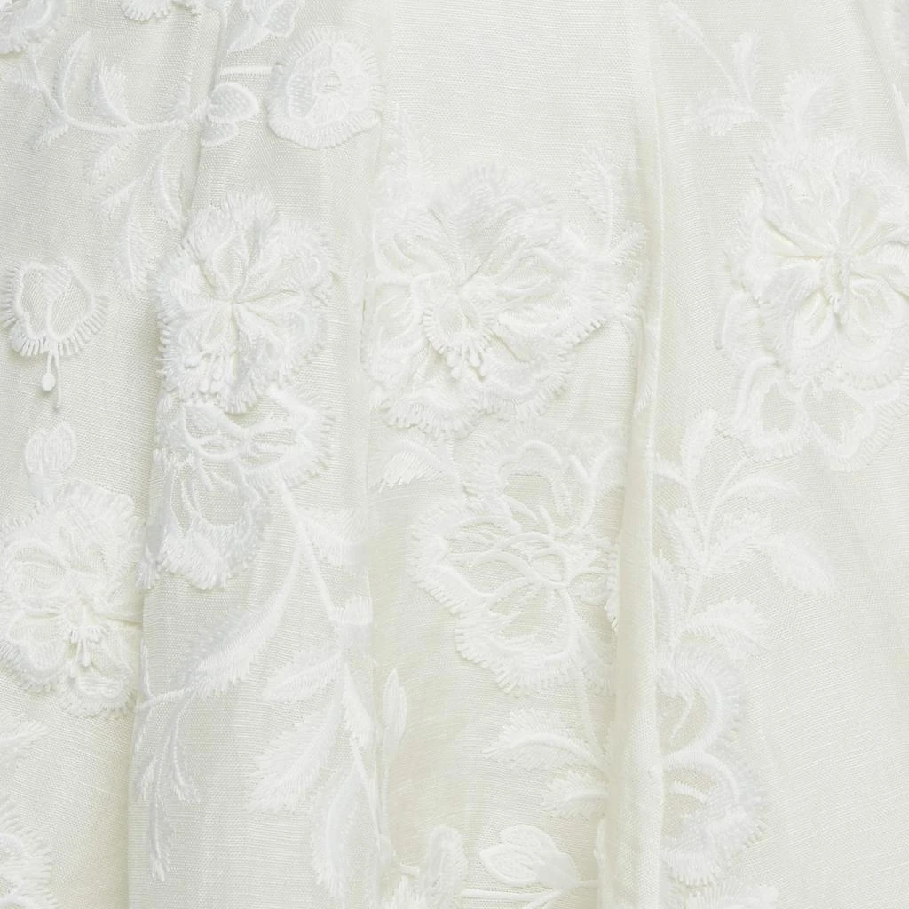 商品[二手商品] Zimmermann|Zimmermann White Applique Detail Lenin Flared Skirt M,价格¥3320,第4张图片详细描述