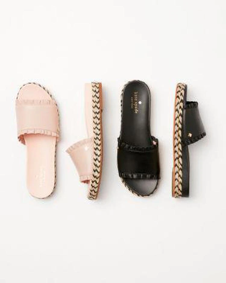 商品Kate Spade|Women's Zahara Leather Slide Sandals,价格¥574,第5张图片详细描述