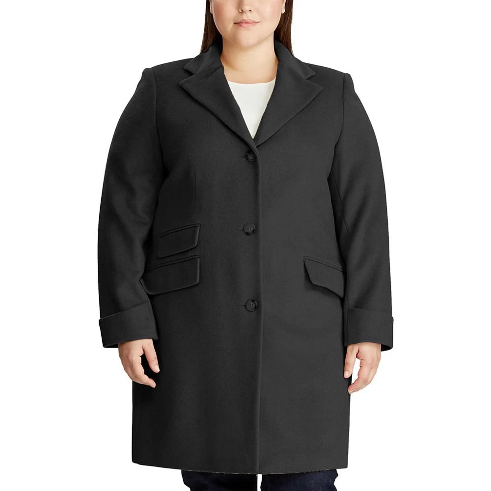 商品Ralph Lauren|Women's Plus Size Buttoned Walker Coat, Created for Macy's,价格¥915,第1张图片