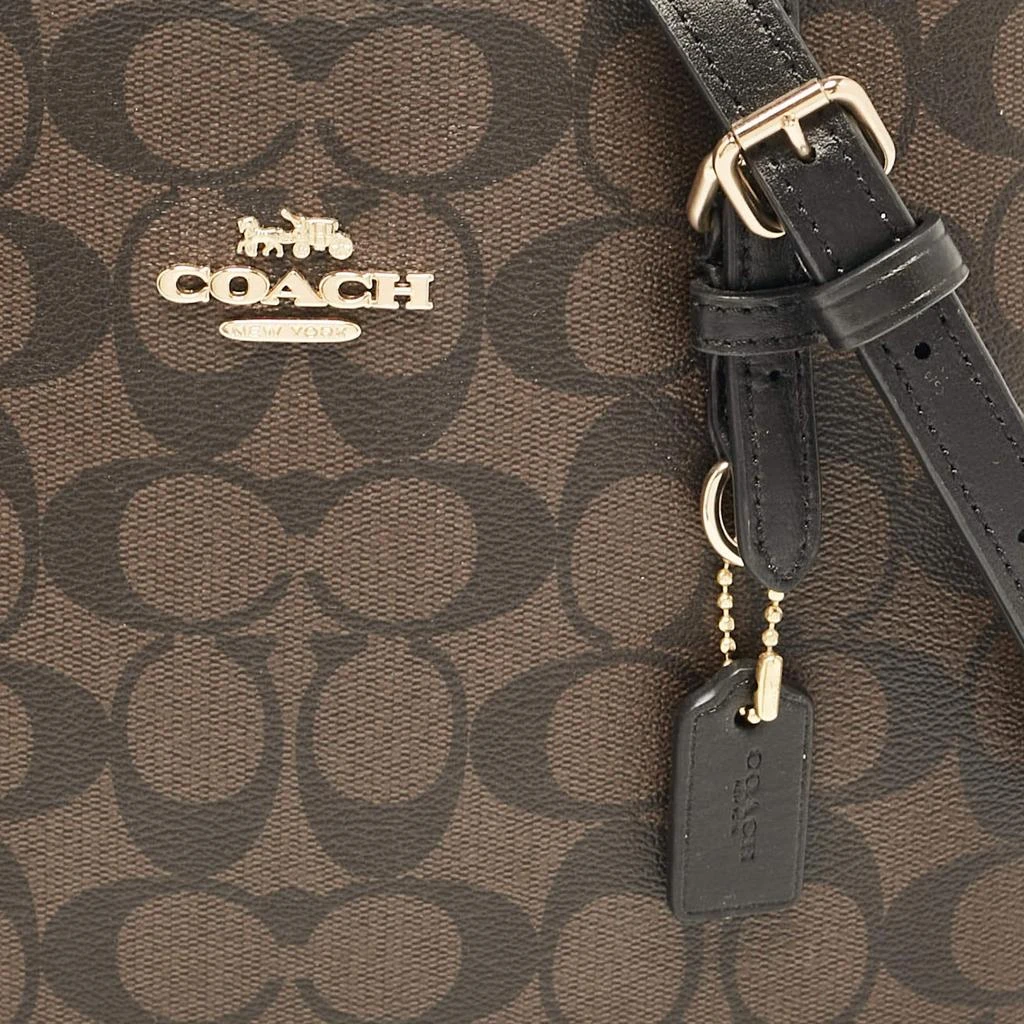 商品Coach|Coach Dark Brown/Black Signature Coated Canvas and Leather Molly 25 Tote,价格¥2849,第5张图片详细描述