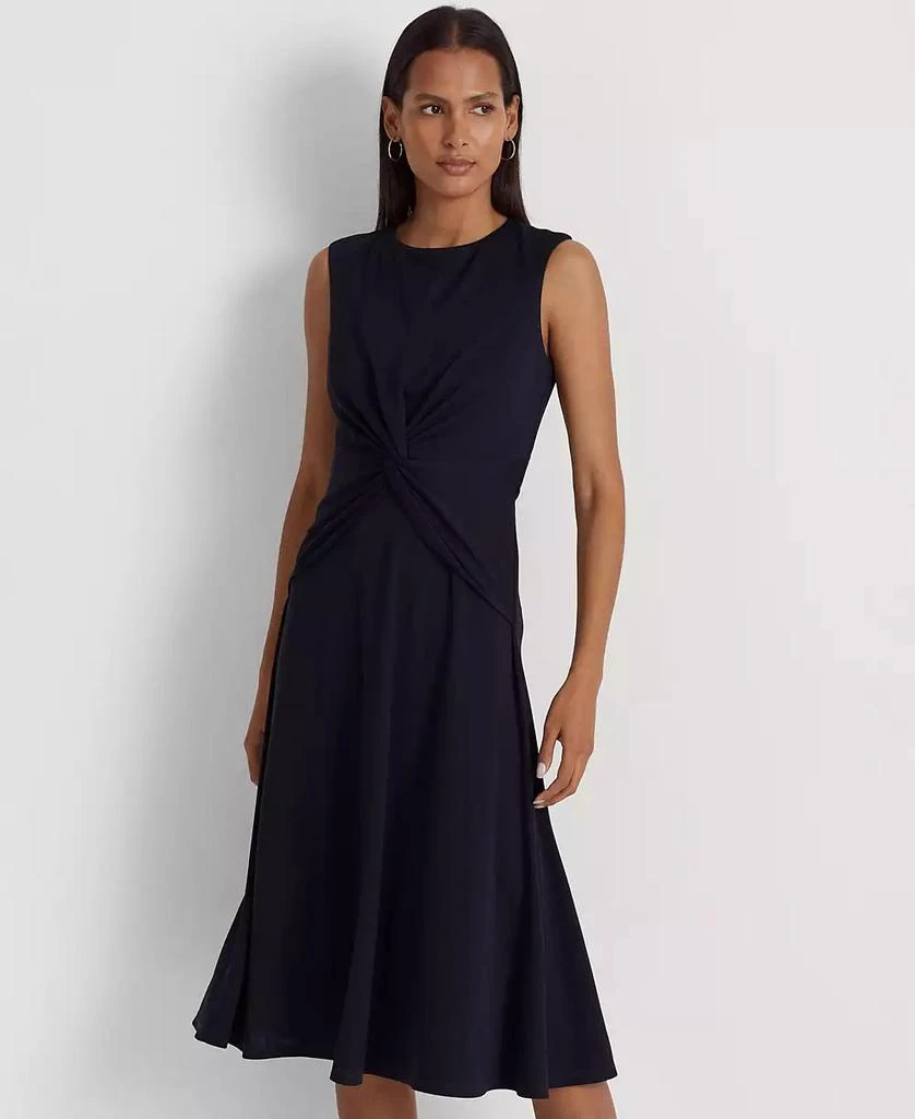 商品Ralph Lauren|Women's Twist-Front Cap-Sleeve Stretch Jersey Dress,价格¥1024,第3张图片详细描述