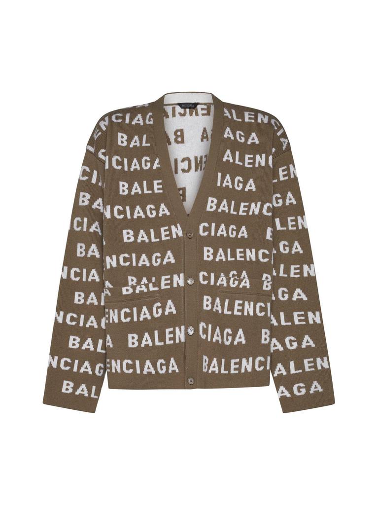 BALENCIAGA バレンシアガ 23SS Logo intarsia wool cardigan ロゴインターシャウールカーディガン 718899 アイボリー L balenciaga-beige-Logo-Intarsia
