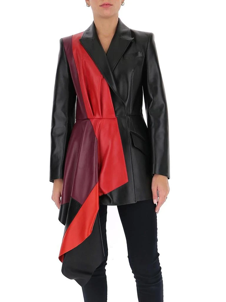 商品Alexander McQueen|Alexander McQueen Colour Block Asymmetric Draped Jacket,价格¥20557,第1张图片