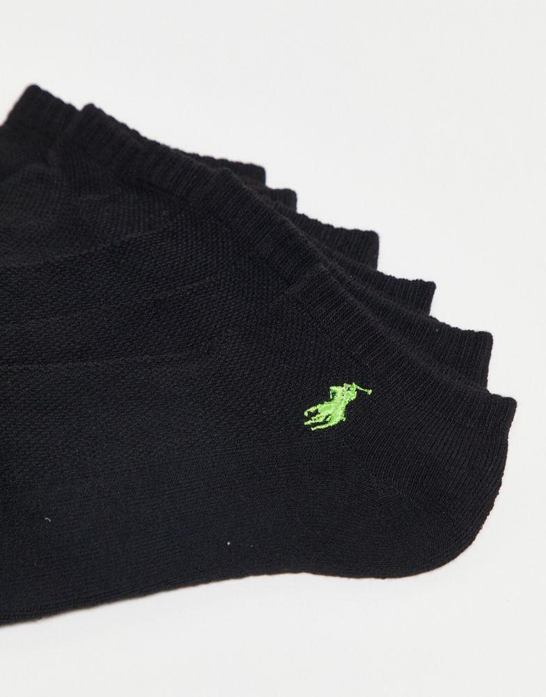 Polo Ralph Lauren 6 pack low cut ankle trainer socks in black商品第2张图片规格展示