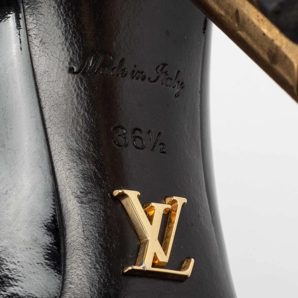 Louis Vuitton Black Patent Leather Round Toe Block Heel Pumps Size 36.5 商品
