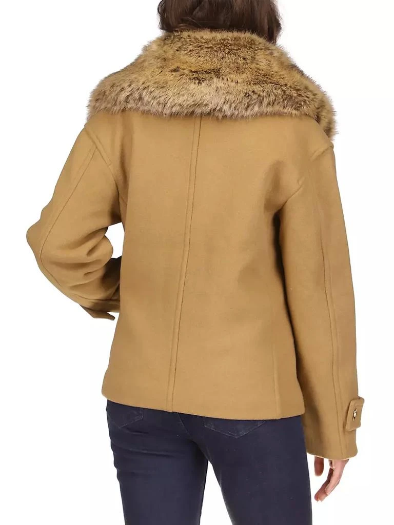 商品Michael Kors|Faux Fur Collar Wool-Blend Short Peacoat,价格¥2298,第4张图片详细描述