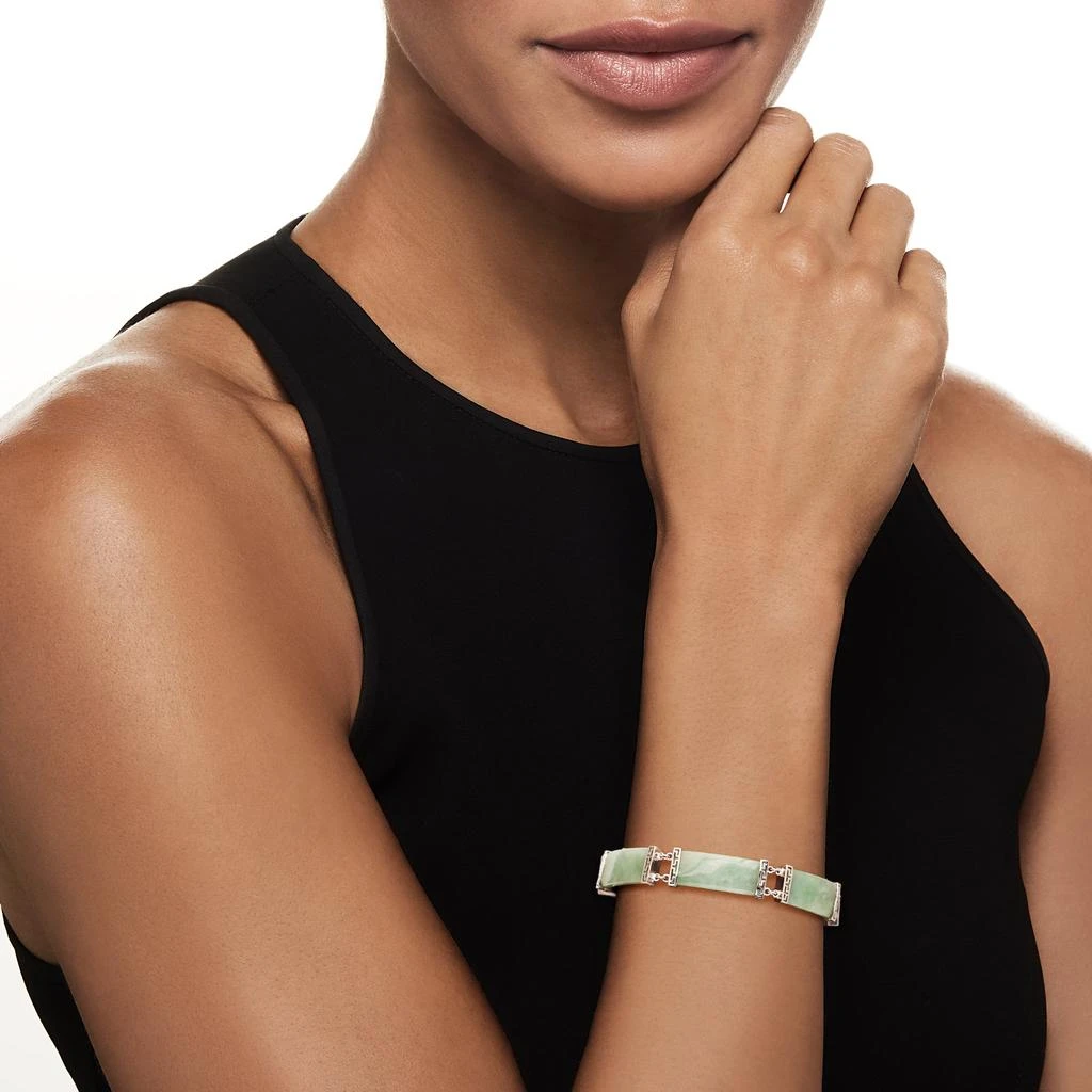 商品Ross-Simons|Ross-Simons Jade Bracelet in Sterling Silver,价格¥1197,第2张图片详细描述