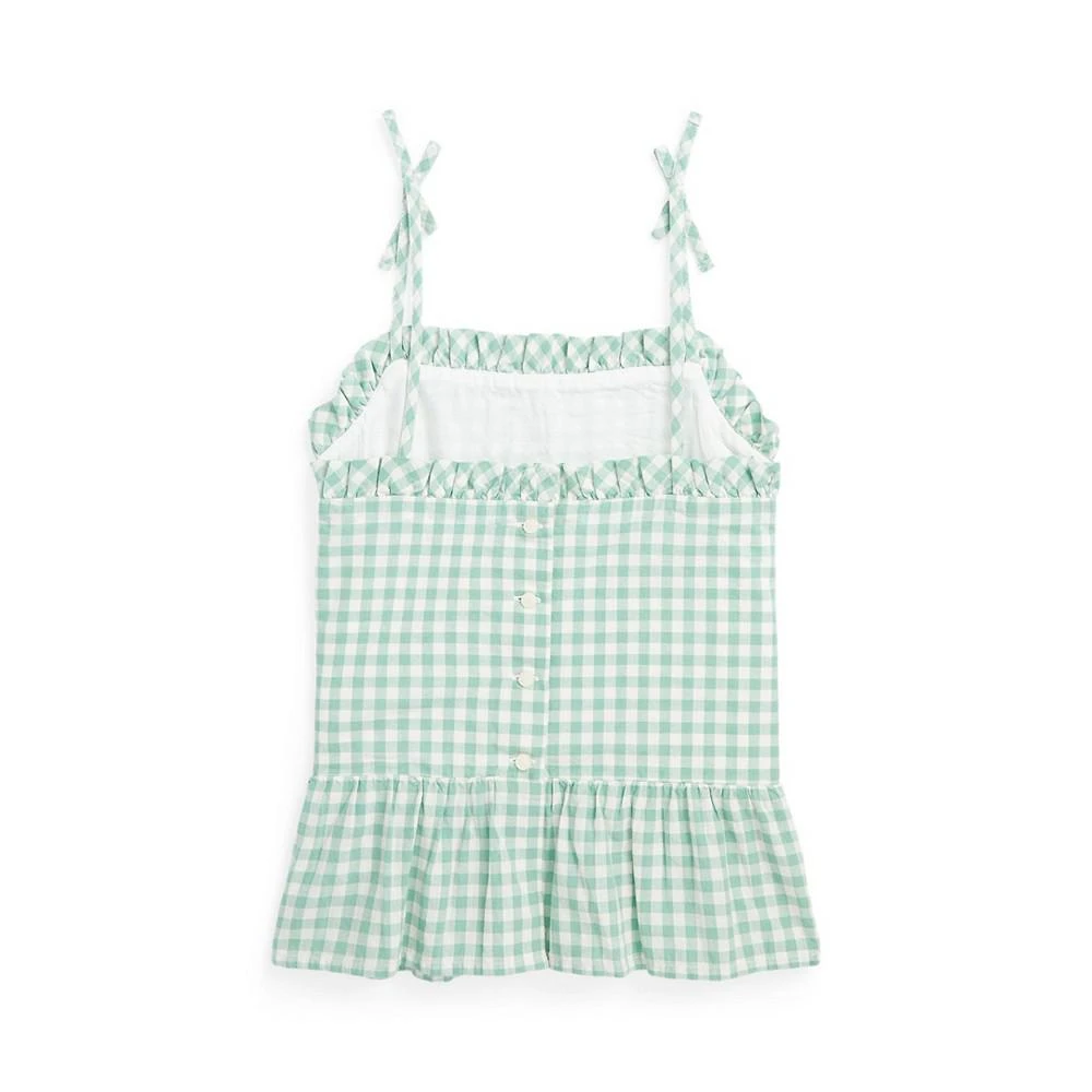 商品Ralph Lauren|Big Girls Gingham Madras Peplum Sleeveless Top,价格¥90,第3张图片详细描述