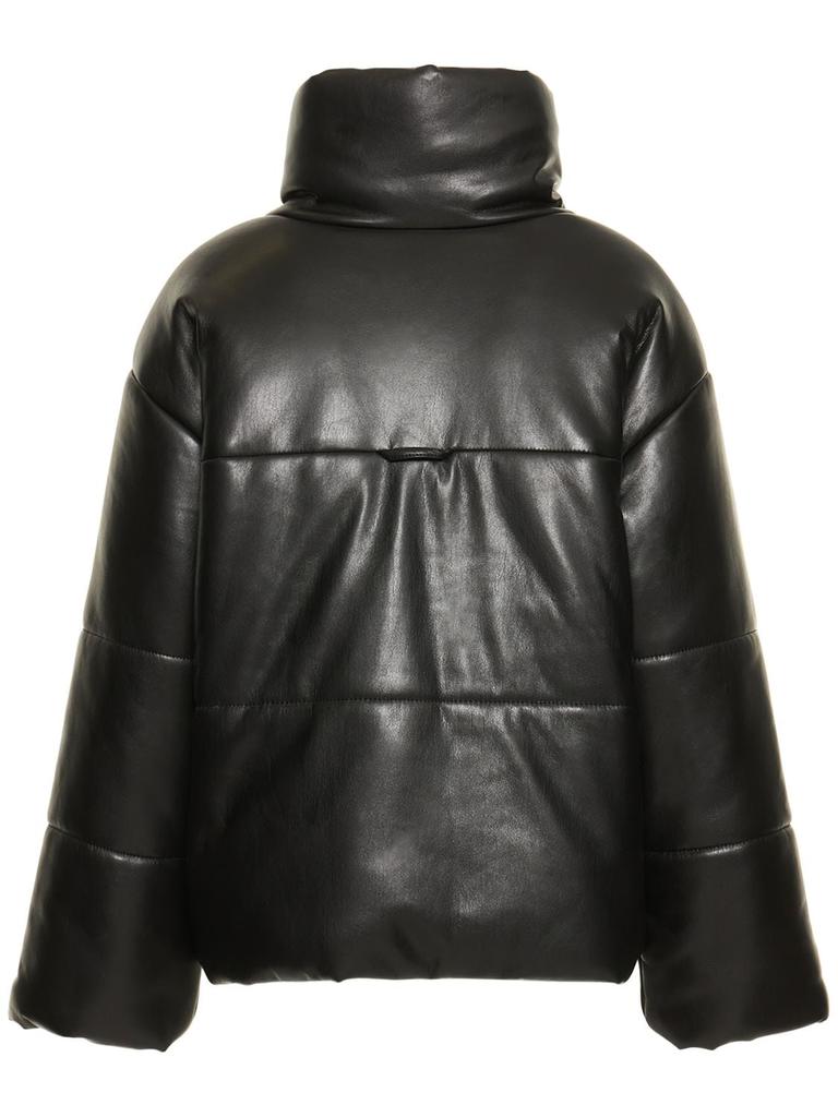 Hide Faux Leather Puffer Jacket商品第5张图片规格展示