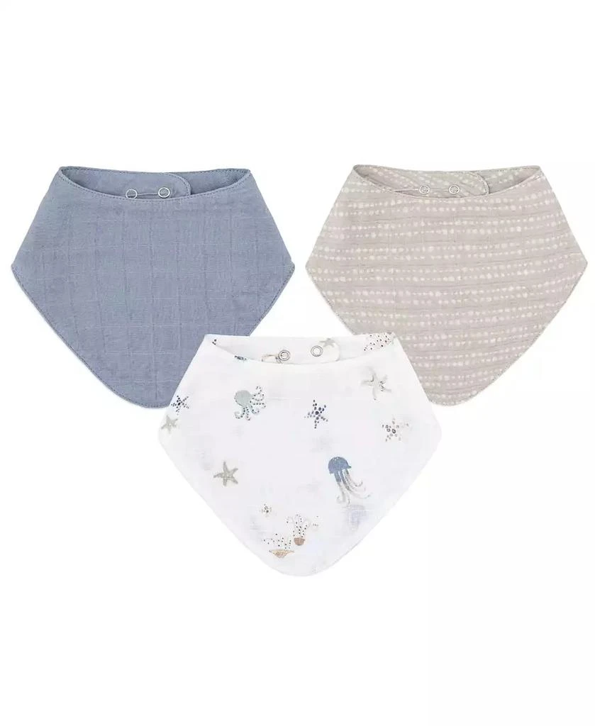 商品Crane Baby|Infants Cove Sea Life Muslin Bib, 3-Pc. Set,价格¥225,第1张图片