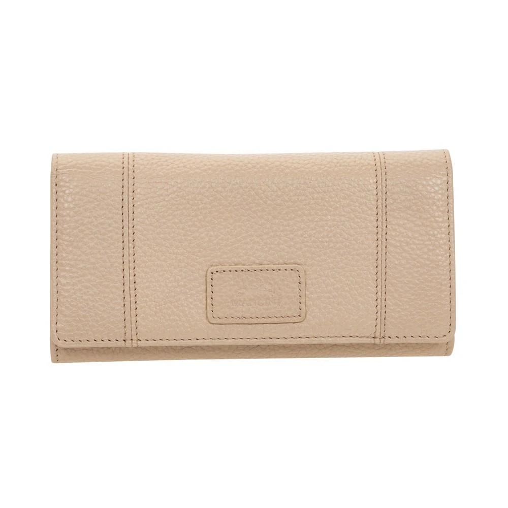 商品Mancini Leather Goods|Women's Pebbled Collection RFID Secure Trifold Wing Wallet,价格¥551,第1张图片