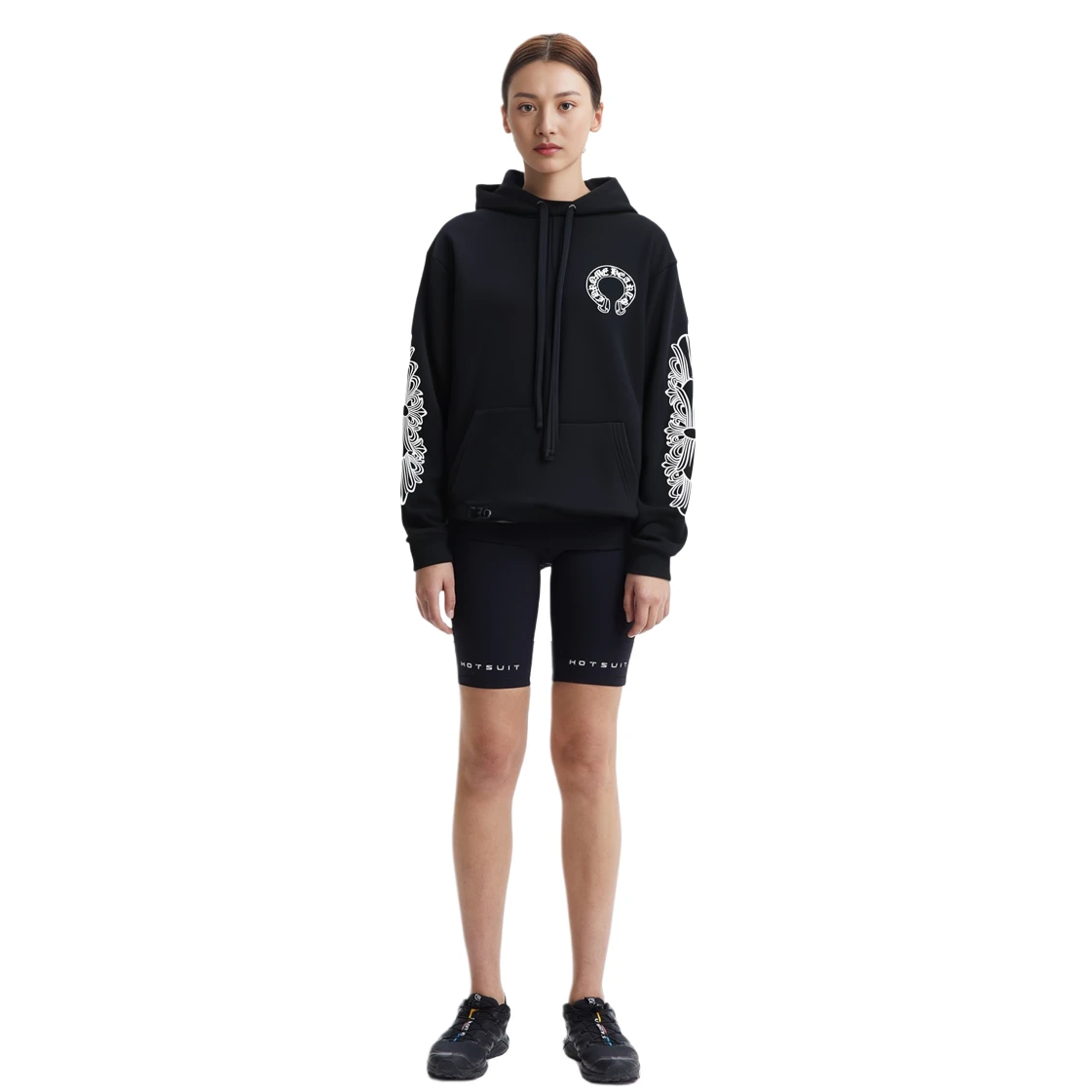 商品[国内直发] Chrome Hearts|马蹄十字架加绒卫衣  男女同款 黑色,价格¥9395,第6张图片详细描述