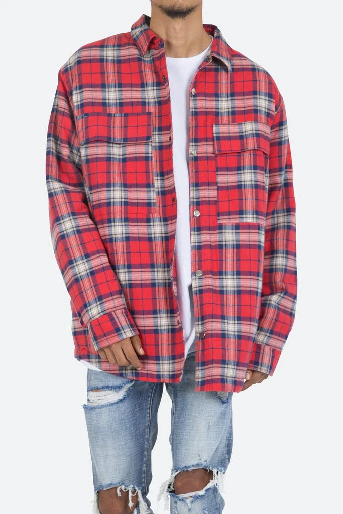 商品MNML|Plaid Work Jacket - Red/Blue,价格¥305,第2张图片详细描述