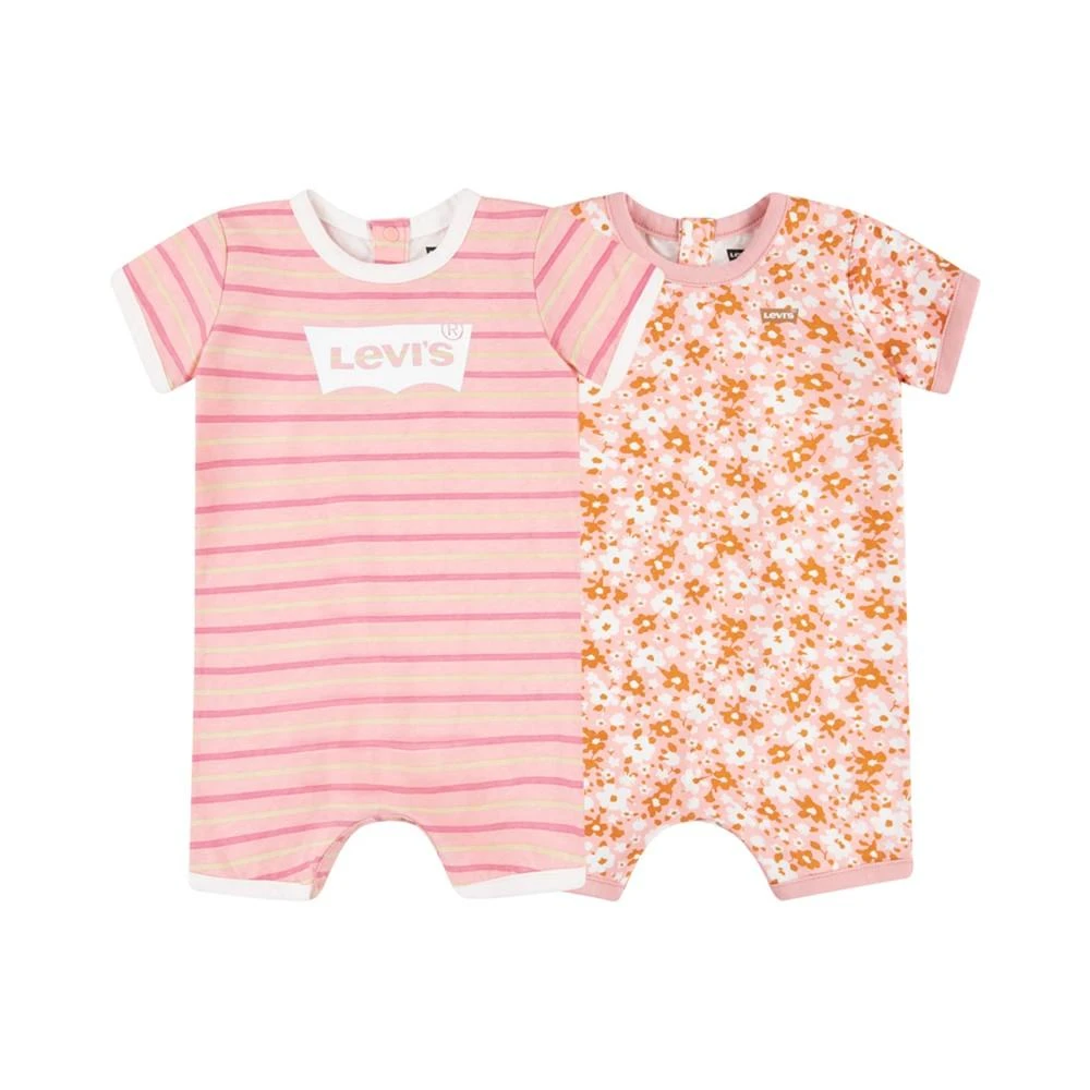 商品Levi's|Baby Girls Stripe Rompers, Pack of 2,价格¥167,第1张图片