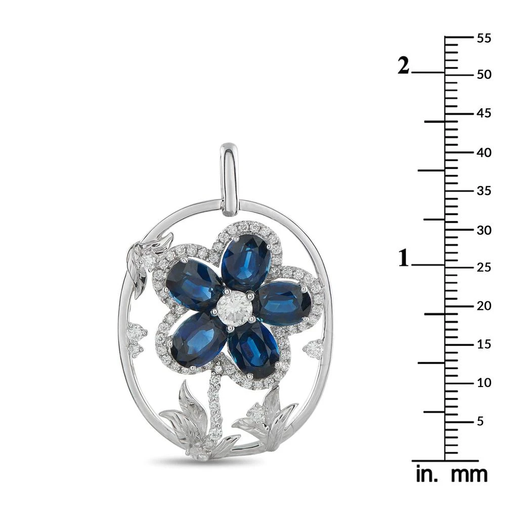 商品[二手商品] LB Exclusive|Platinum 1.26 ct Diamond and 9.51 ct Sapphire Flower Pendant MF28-101025,价格¥26492,第4张图片详细描述