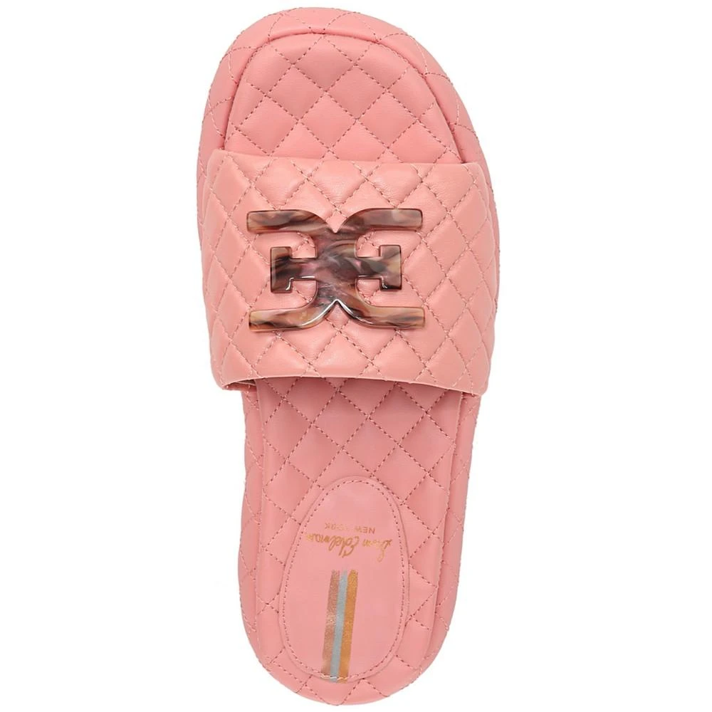 商品Sam Edelman|Women's Karinda Quilted Emblem Slide Sandals,价格¥864,第4张图片详细描述