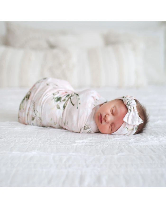 商品Posh Peanut|Girls' Swaddle & Headband Set - Baby,价格¥314,第2张图片详细描述